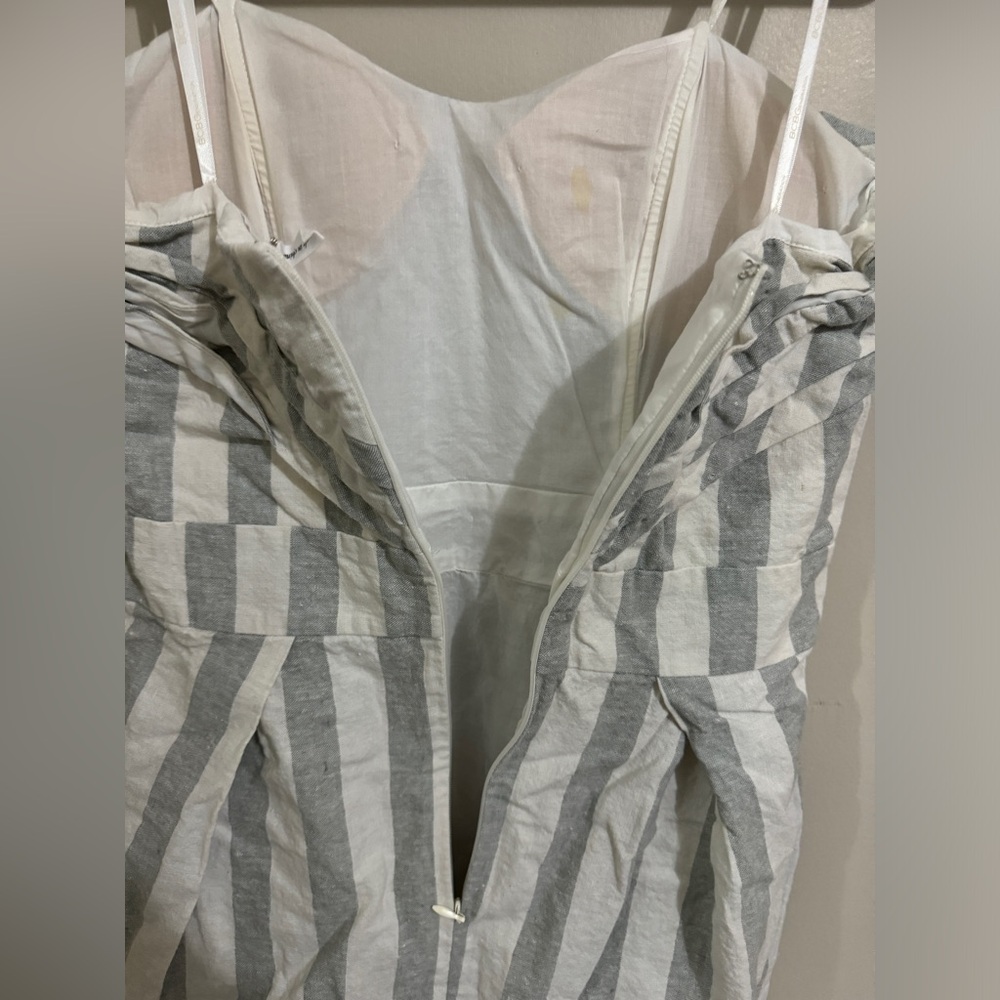 Bcbgeneration Gray White Strapless Striped Mini D… - image 5